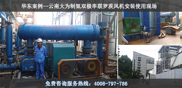 华东案例-云南大为制氨双击串联罗茨风机使用现场